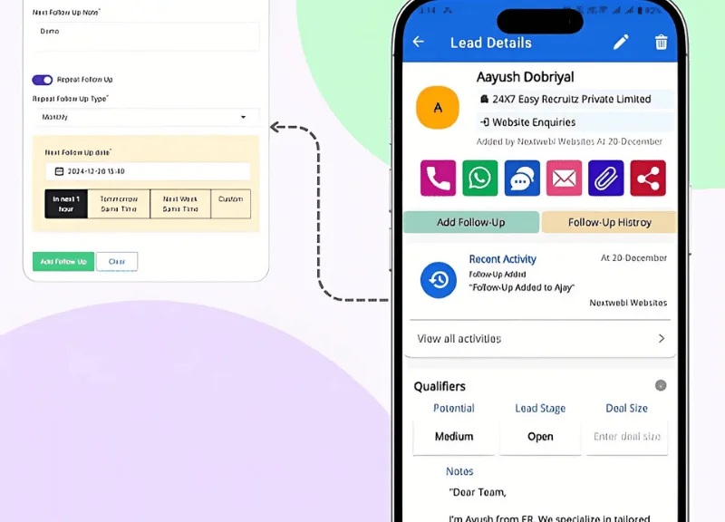 Custom CRM Mobile and Web App