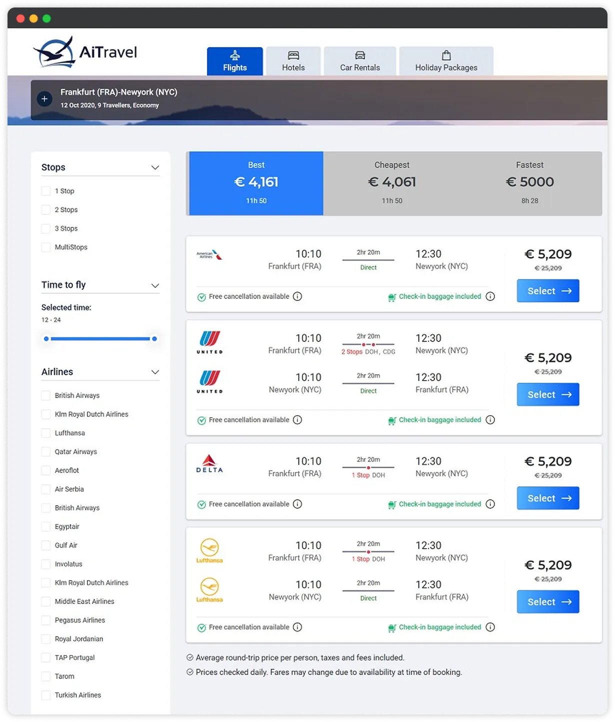 End-to-End Travel Portal Development with Amadeus Flight Booking Integration