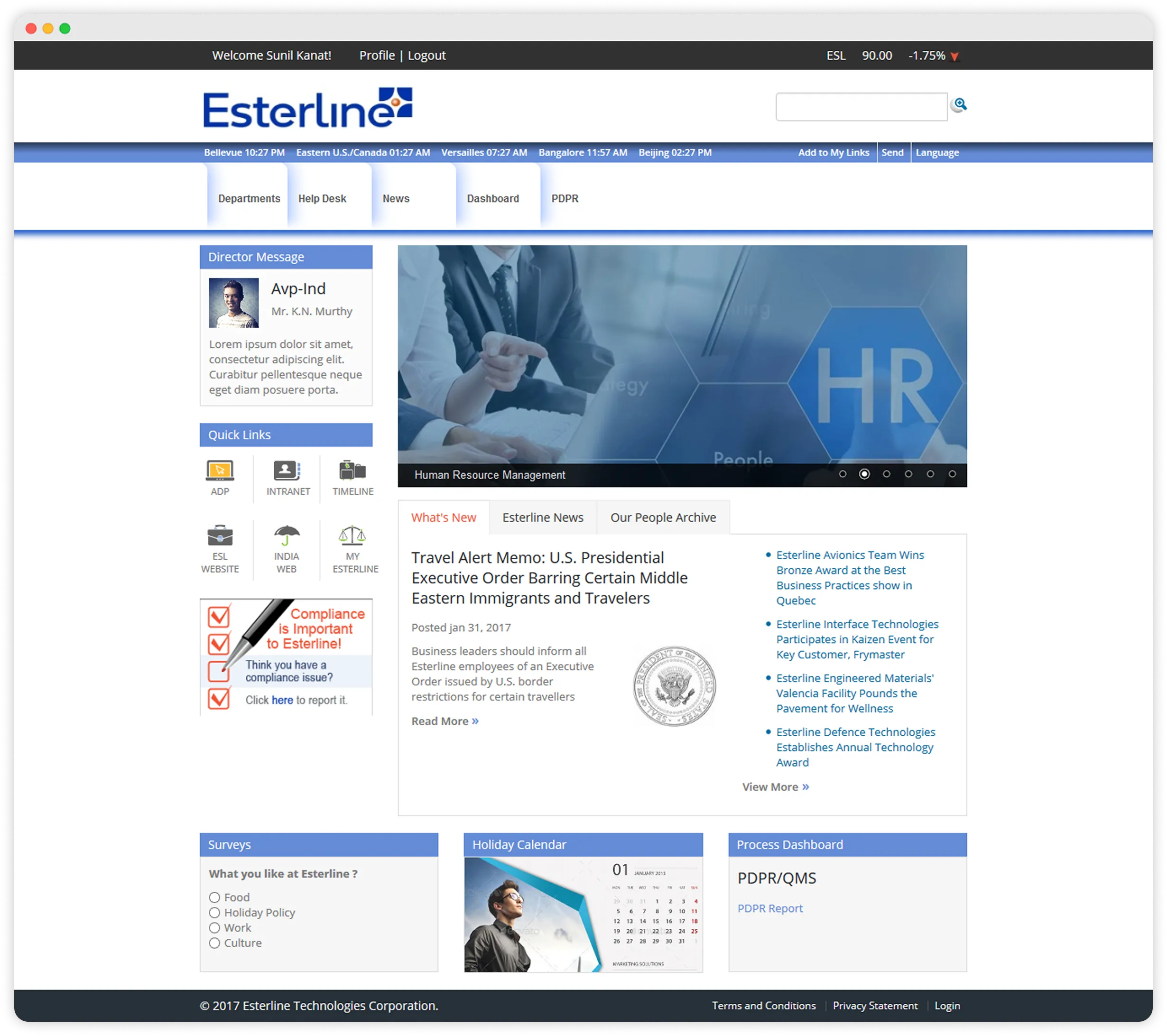 SharePoint Intranet Application for Aviation Product Manufacturer