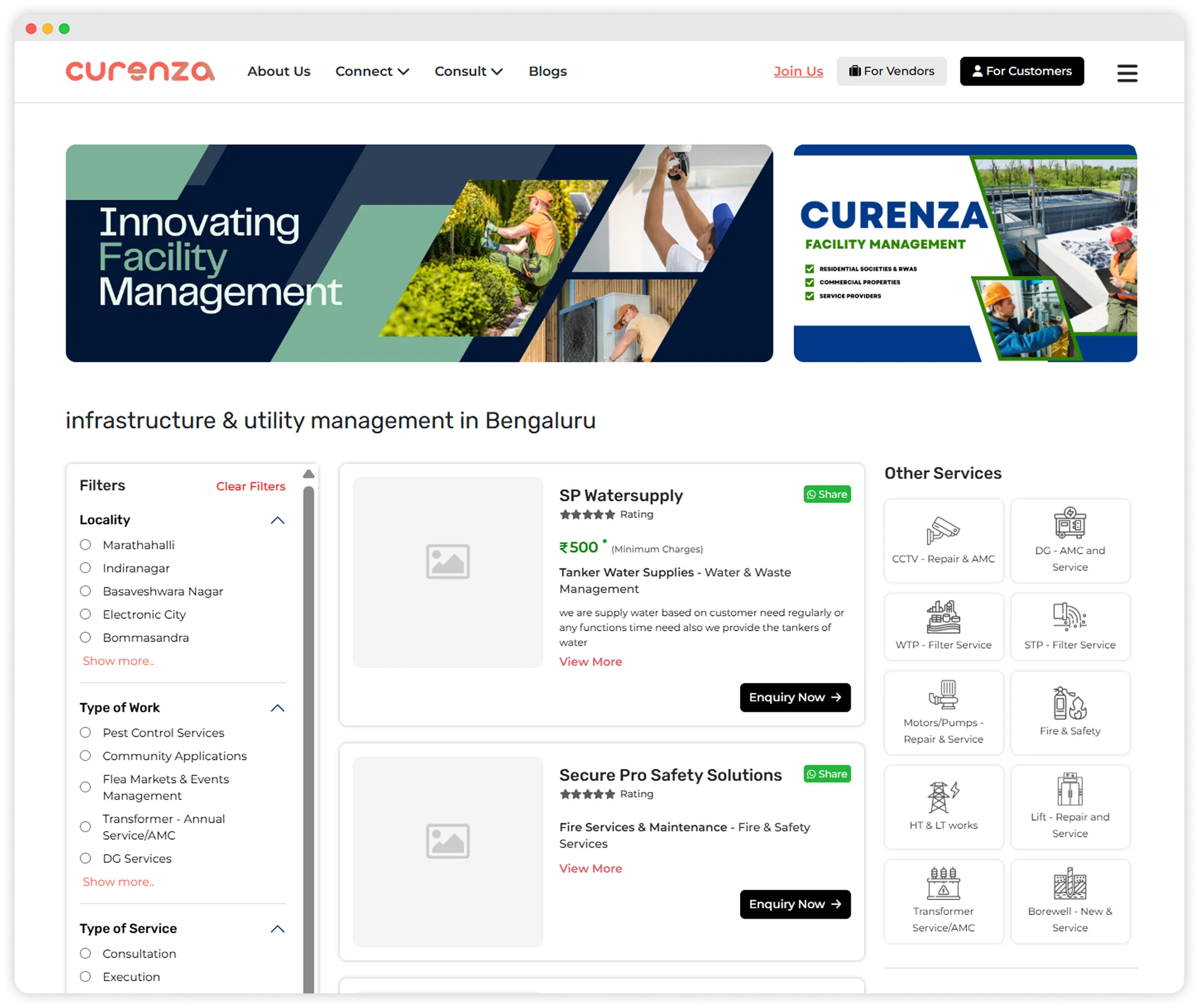 Web Application Design and Development for Facility Management Services Marketplace