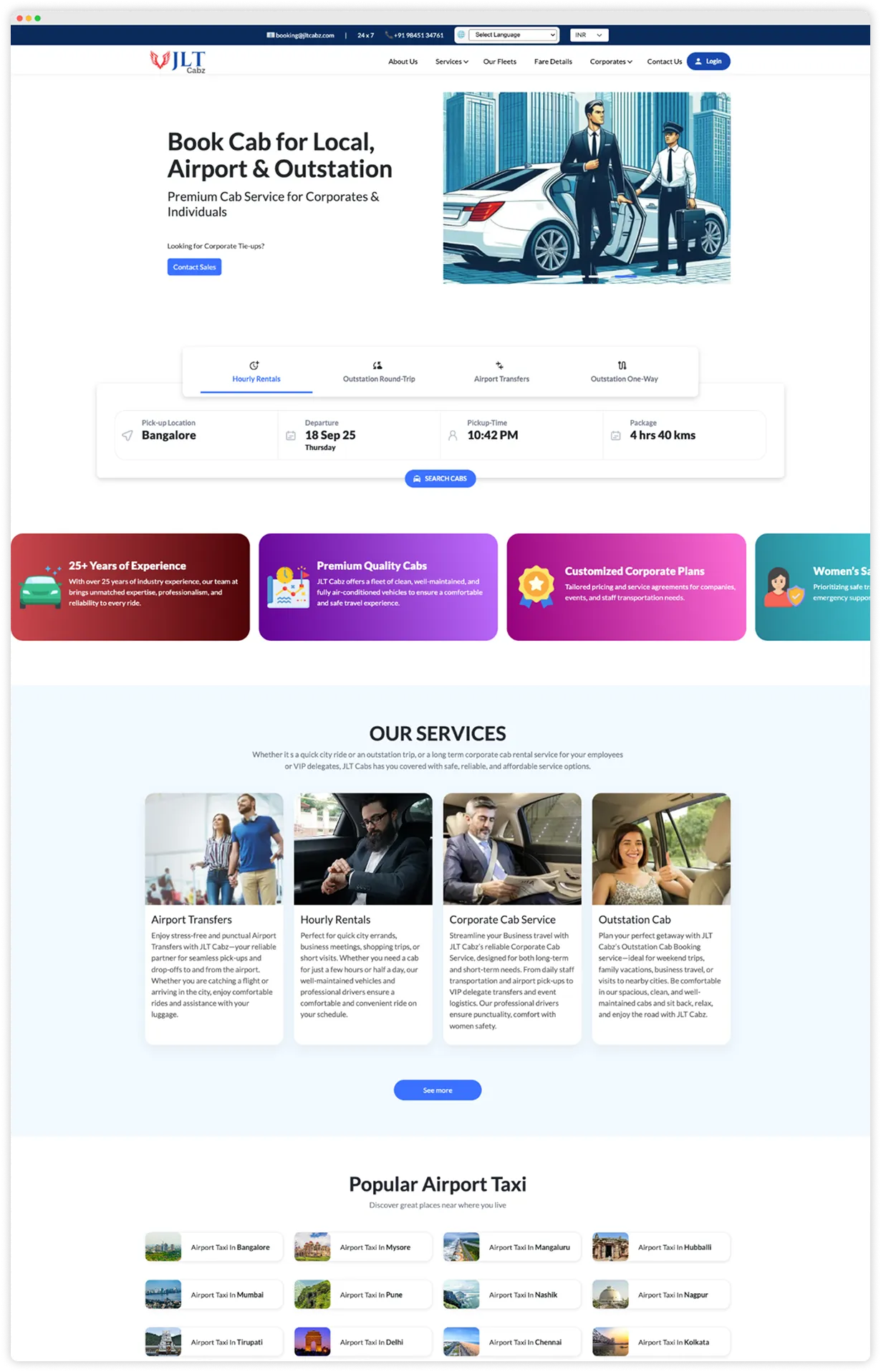 Web Application Development for Premium Cab Rental Company