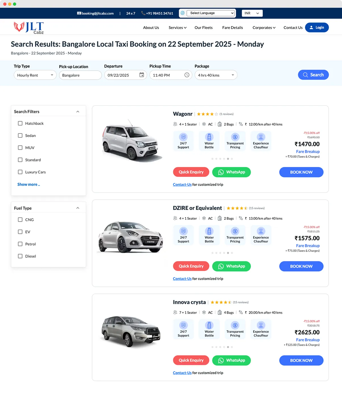 Web Application Development for Premium Cab Rental Company