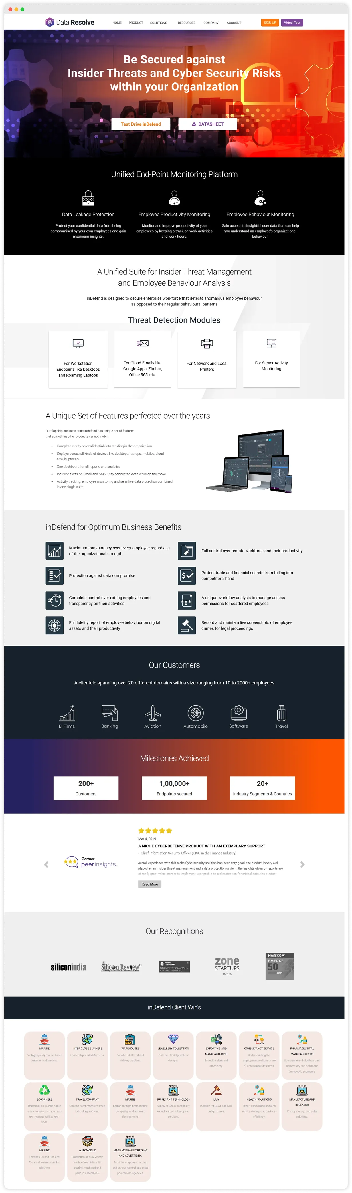 Website Design and Development for Cybersecurity & Insider Threat Management Company