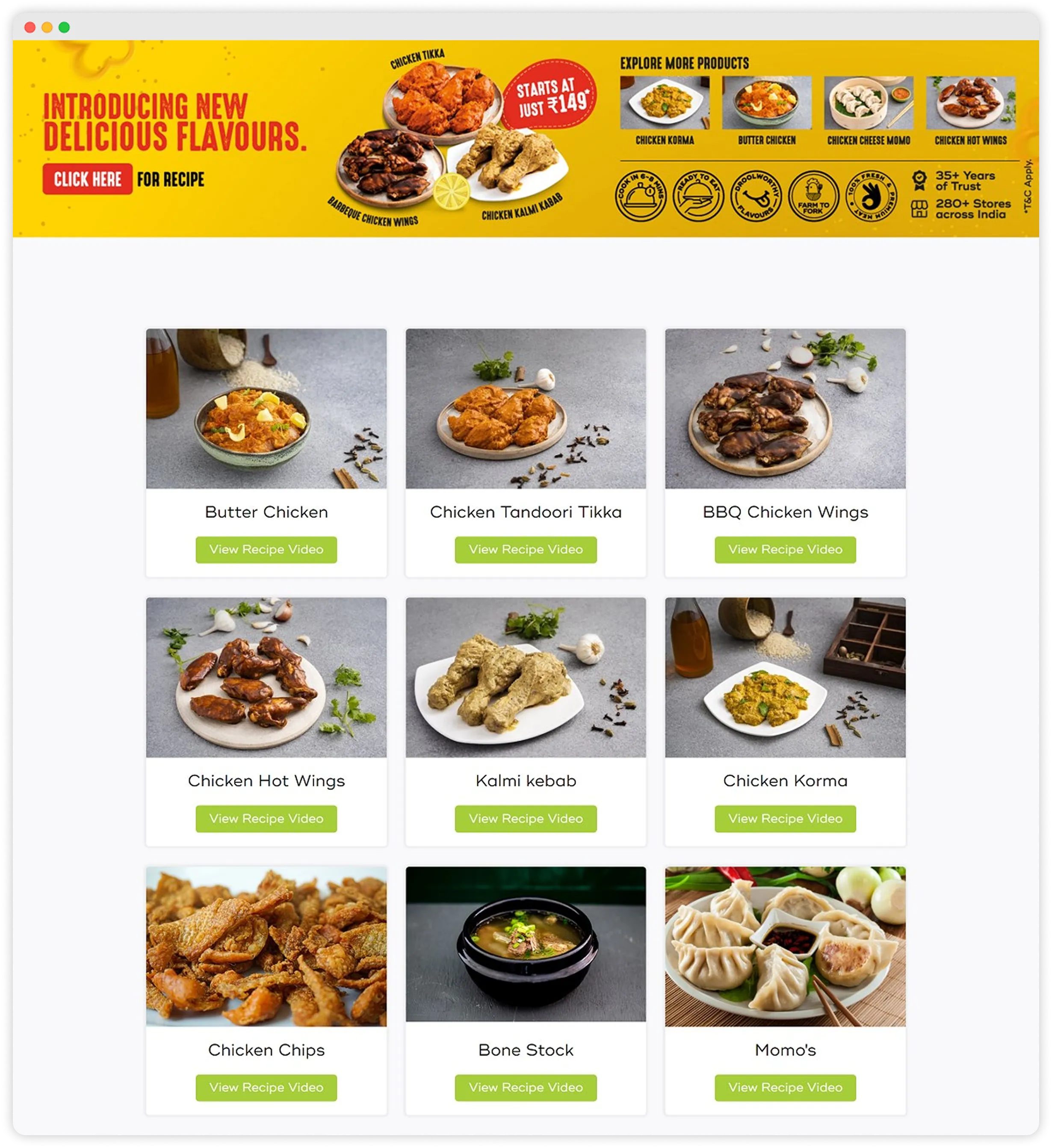 Website Design and Development for Food Processing Company