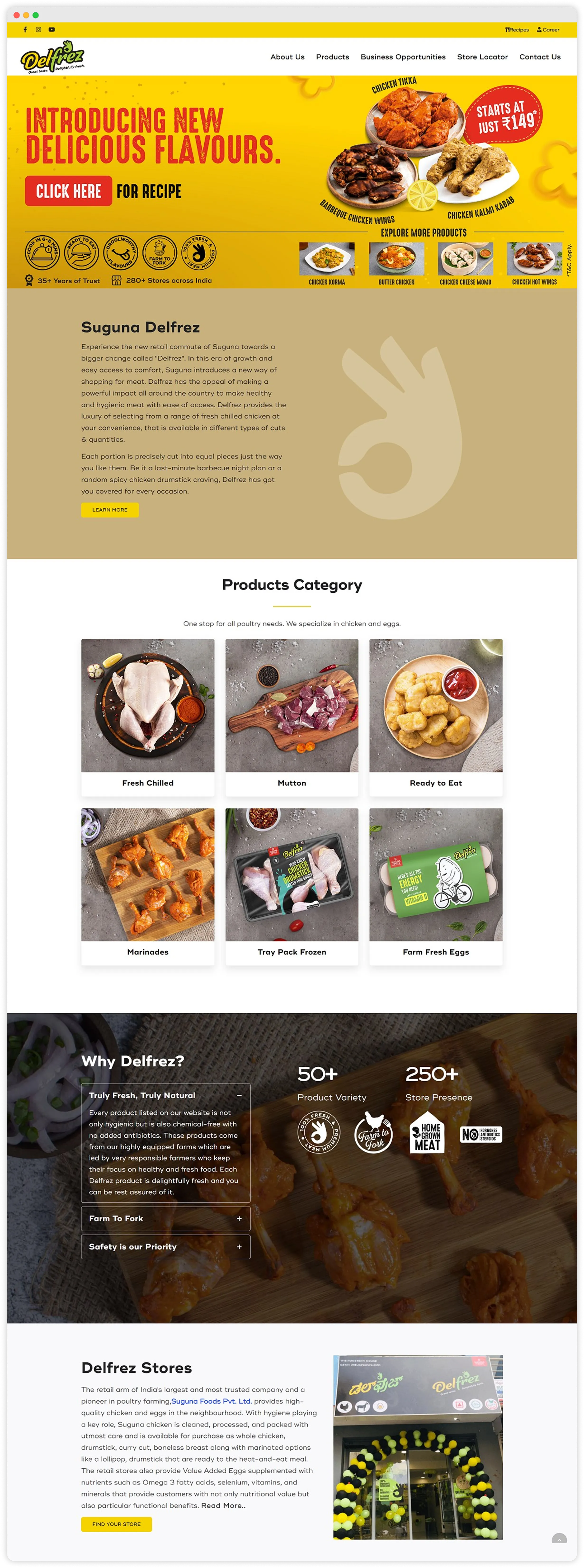 Website Design and Development for Food Processing Company