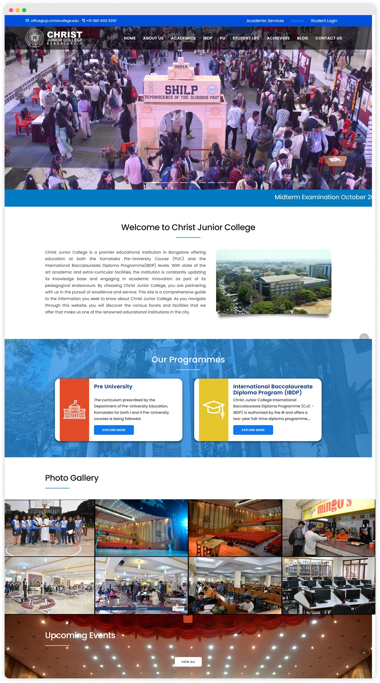 Website Design and Development for Junior College